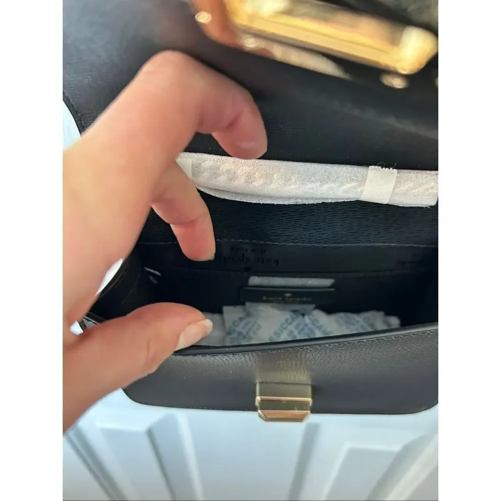 Kate spade black Phoebe Turnlock Mini Flap Crossbody new retail $399
